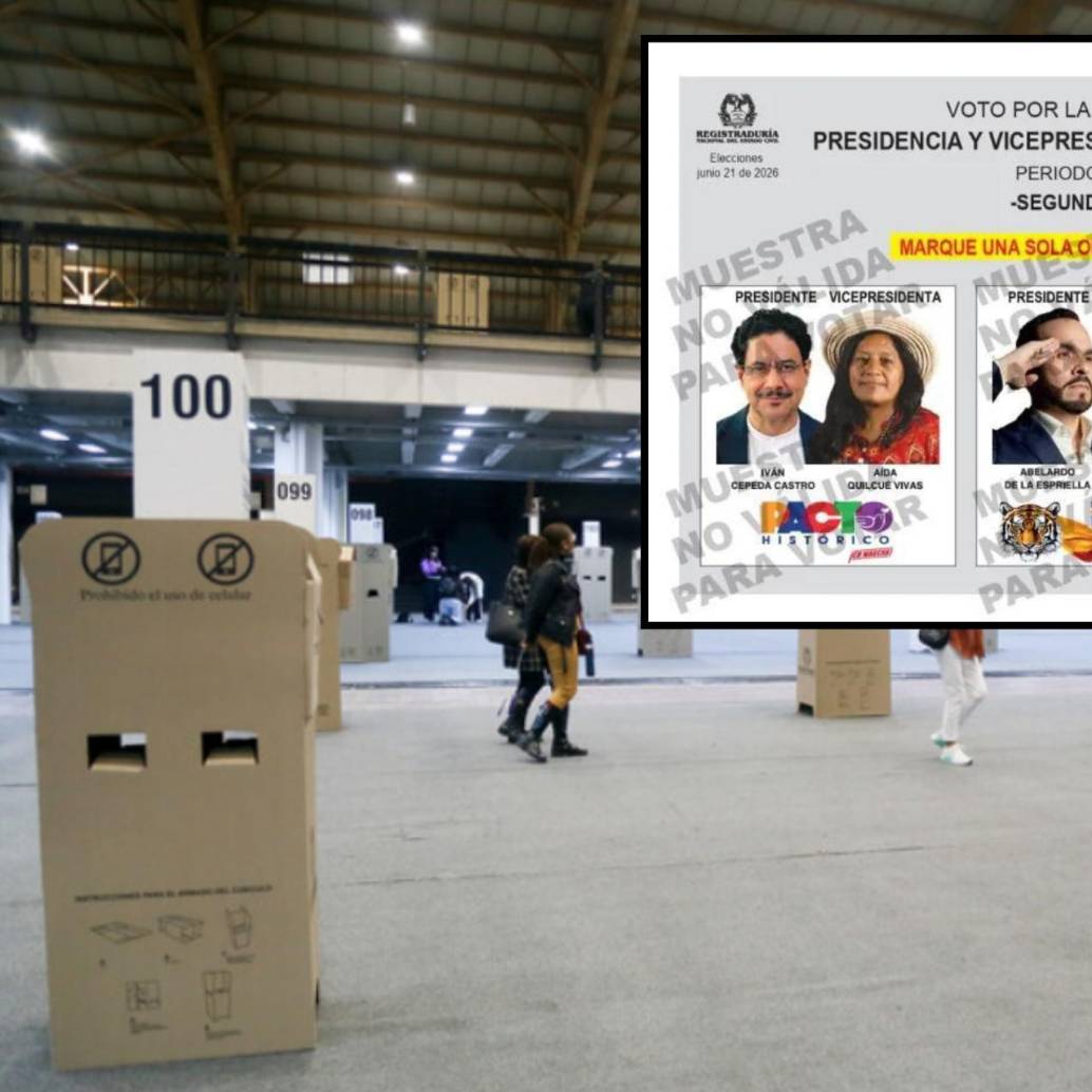 Tarjetón para la segunda vuelta, con las dos fórmulas y el voto en blanco. Solo puede marcar una opción. FOTO Registraduría
