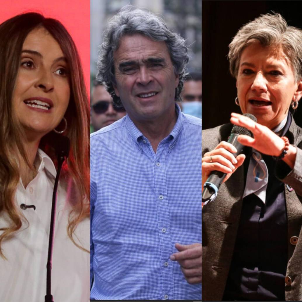De izquierda a derecha: Paloma Valencia; Sergio Fajardo; Claudia López; Abelardo de la Espriella. El candidato Iván Cepeda, invitado desde hace semanas, no ha confirmado asistencia hasta el momento. Foto: Colprensa.