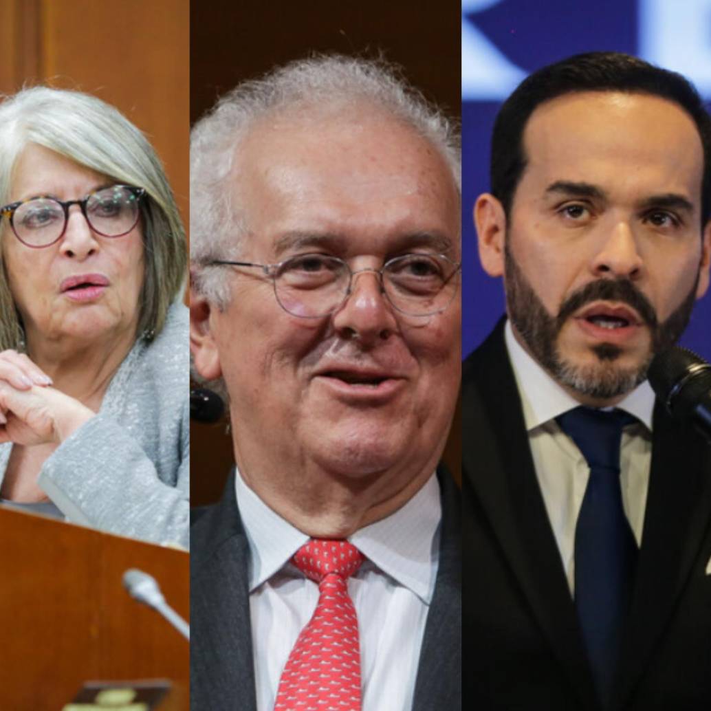 Varias figuras políticas le solicitaron al presidente electo desistir de su segunda ciudadanía. En la foto, de izquierda a derecha, Cecilia López, José Antonio Ocampo, Abelardo de la Espriella y Juan Daniel Oviedo. Foto: Colprensa.