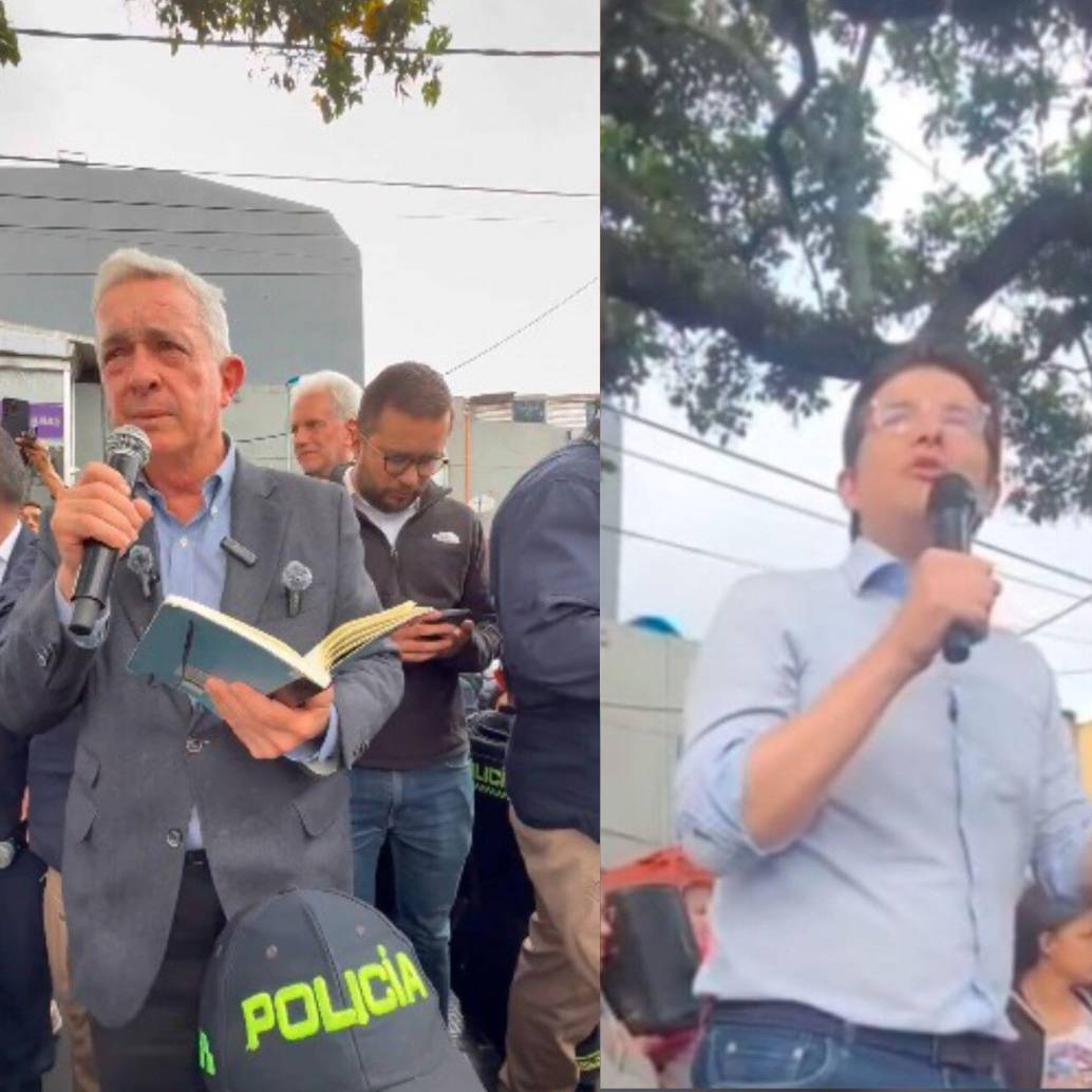 Álvaro Uribe estuvo en El Golfito, donde fue atacado Miguel Uribe Turbay el pasado 7 de junio. Fotos: redes sociales