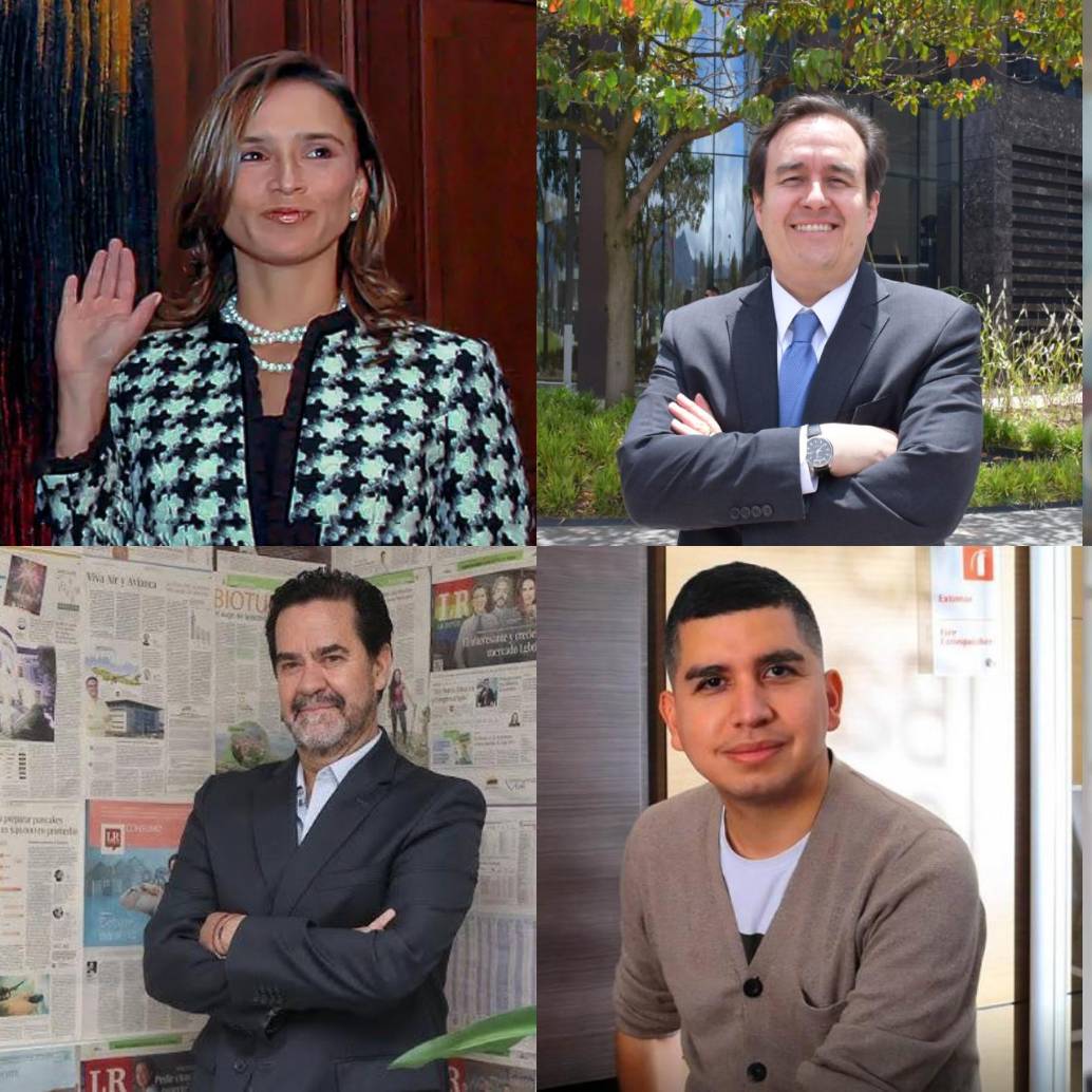 Arriba, de izquierda a derecha: María Consuelo Araújo Castro (CCI); Nicolás Botero-Páramo Gaviria (Confecámaras); Andrés Velasco (Asofondos). Abajo, de izquierda a derecha:Frank Pearl (ACP); Jonatan Malagón (Asobancaria); Guillermo Herrera (Camacol).