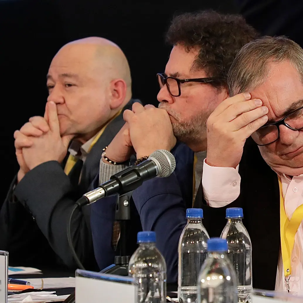 Rodrigo Londoño, último comandante de las Farc y ahora líder del partido Comunes, es unos de los 7 sentenciados. FOTO CORTESÍA JEP 
