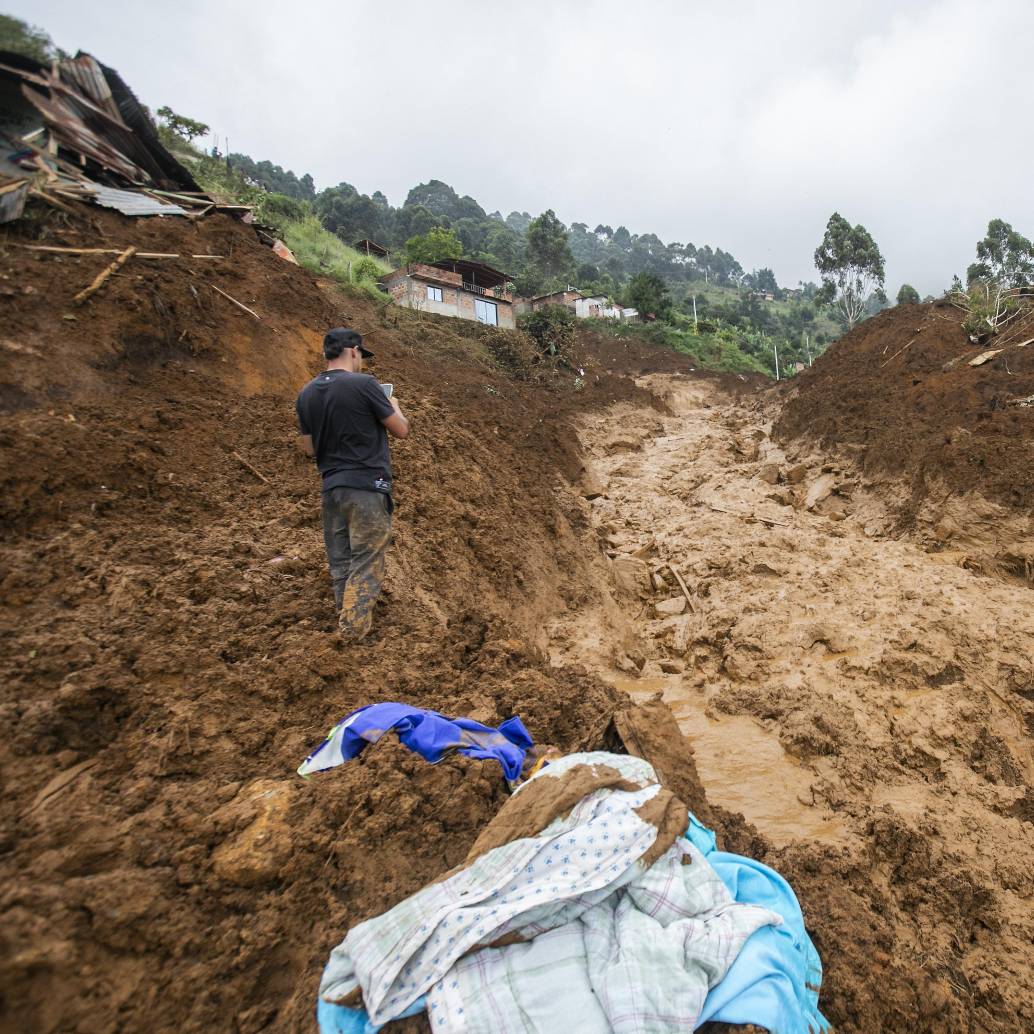 Imagen de referencia de un deslizamiento en Antioquia. FOTO: EL COLOMBIANO