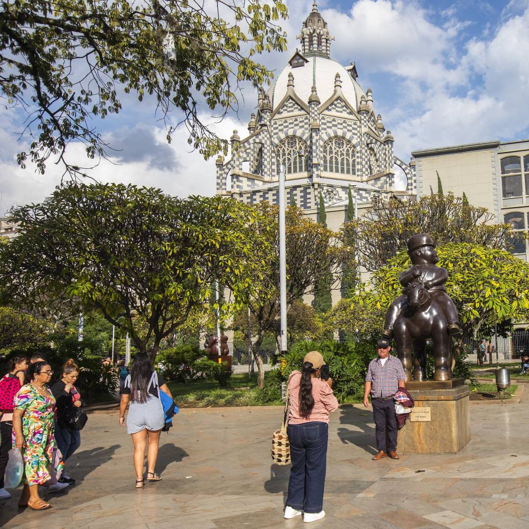 Aspecto de la Plaza Botero, ubicada en el Centro de Medellín. FOTO: Esneyder Gutiérrez