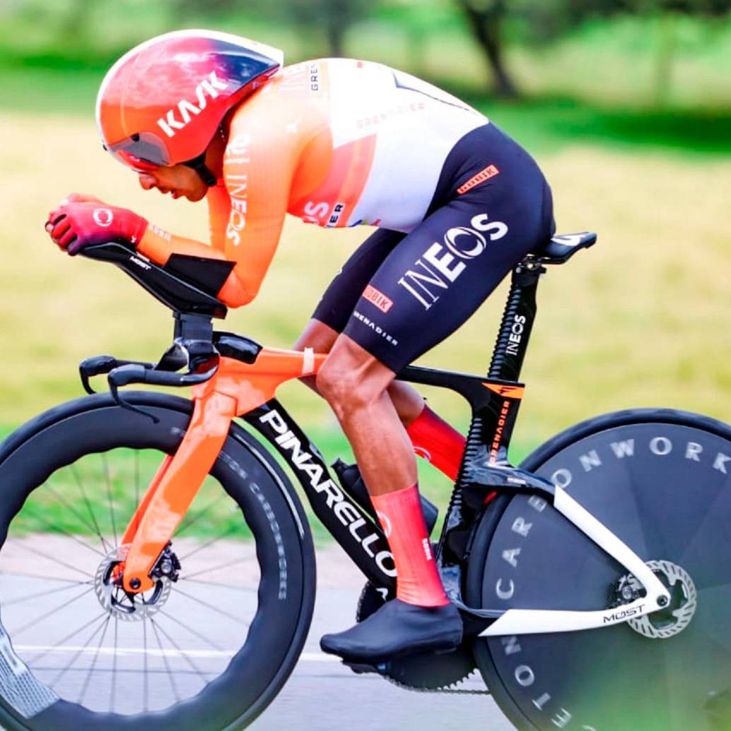 Brandon Rivera voló en Zipaquirá y es el nuevo campeón nacional de CRI. Foto Cortesía Ánderson Bonilla - @ciclismoenlinea