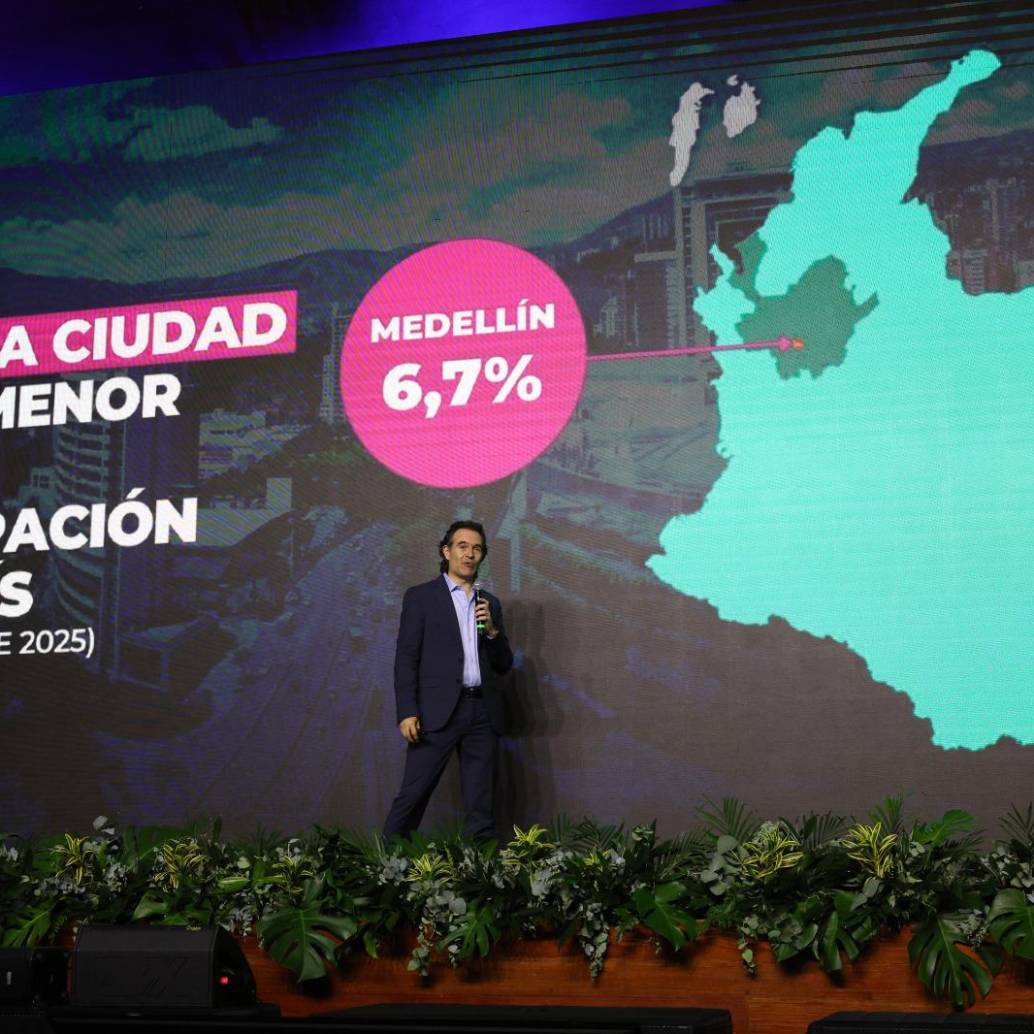 Federico Gutiérrez, alcalde de Medellín, presentó una rendición de cuentas pasados dos años de su segunda administración. FOTO: JULIO CÉSAR HERRERA