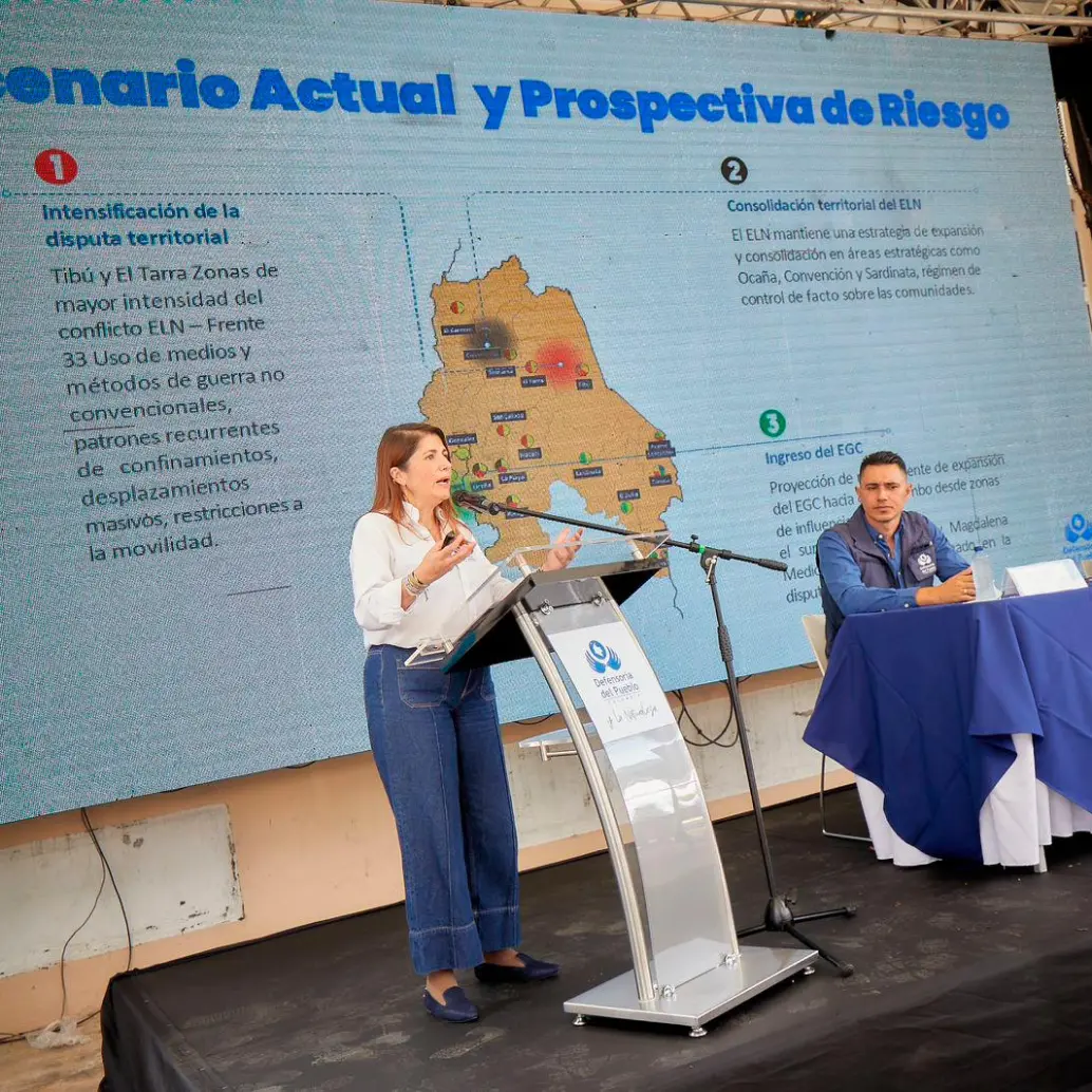 El informe fue presentado por la defensora del pueblo, Iris Marín. FOTO CORTESÍA DEFENSORÍA