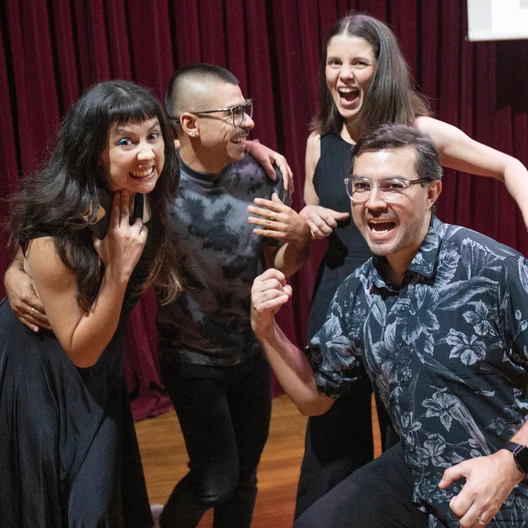 De izquierda a derecha Flora Rodríguez, Ferney Arboleda, Valeria Wills y Shamir Rojas. Foto Esneyder Gutiérrez. 