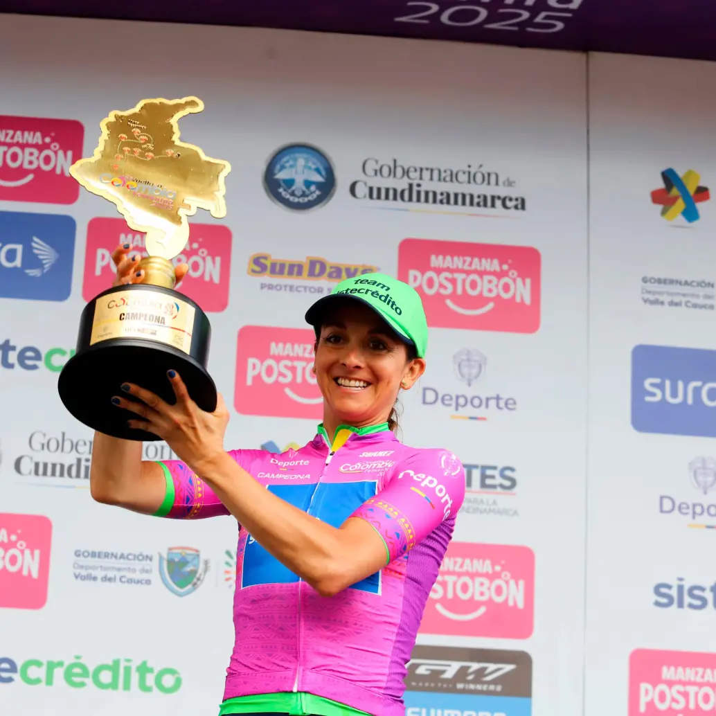 Diana Peñuela fue campeona por puntos y de la general de la Vuelta a Colombia. FOTO CORTESÍA FEDECICLISMO