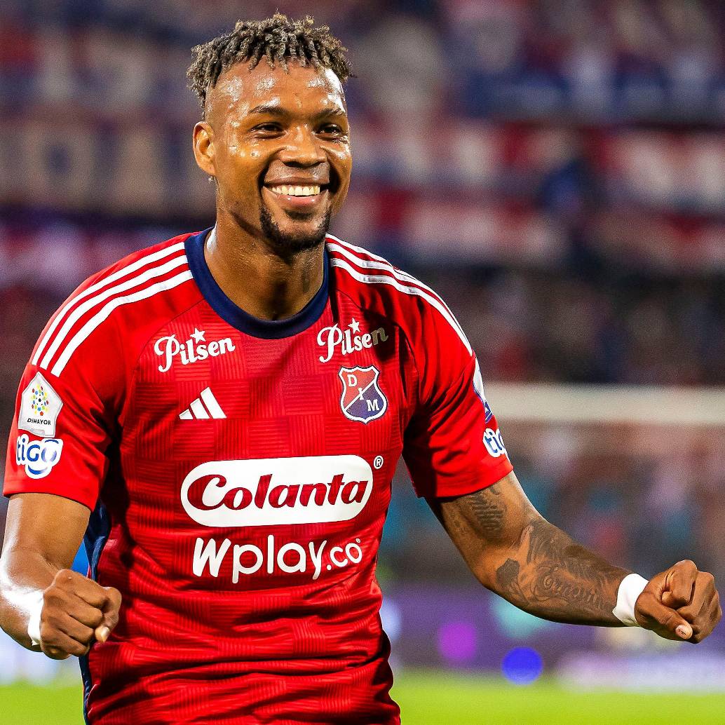 El lateral derecho del DIM, Léyser Chaverra, marcó el último gol de Millonarios en el estadio El Campín de Bogotá. Fue en febrero del 2025. Foto: Camilo Suárez