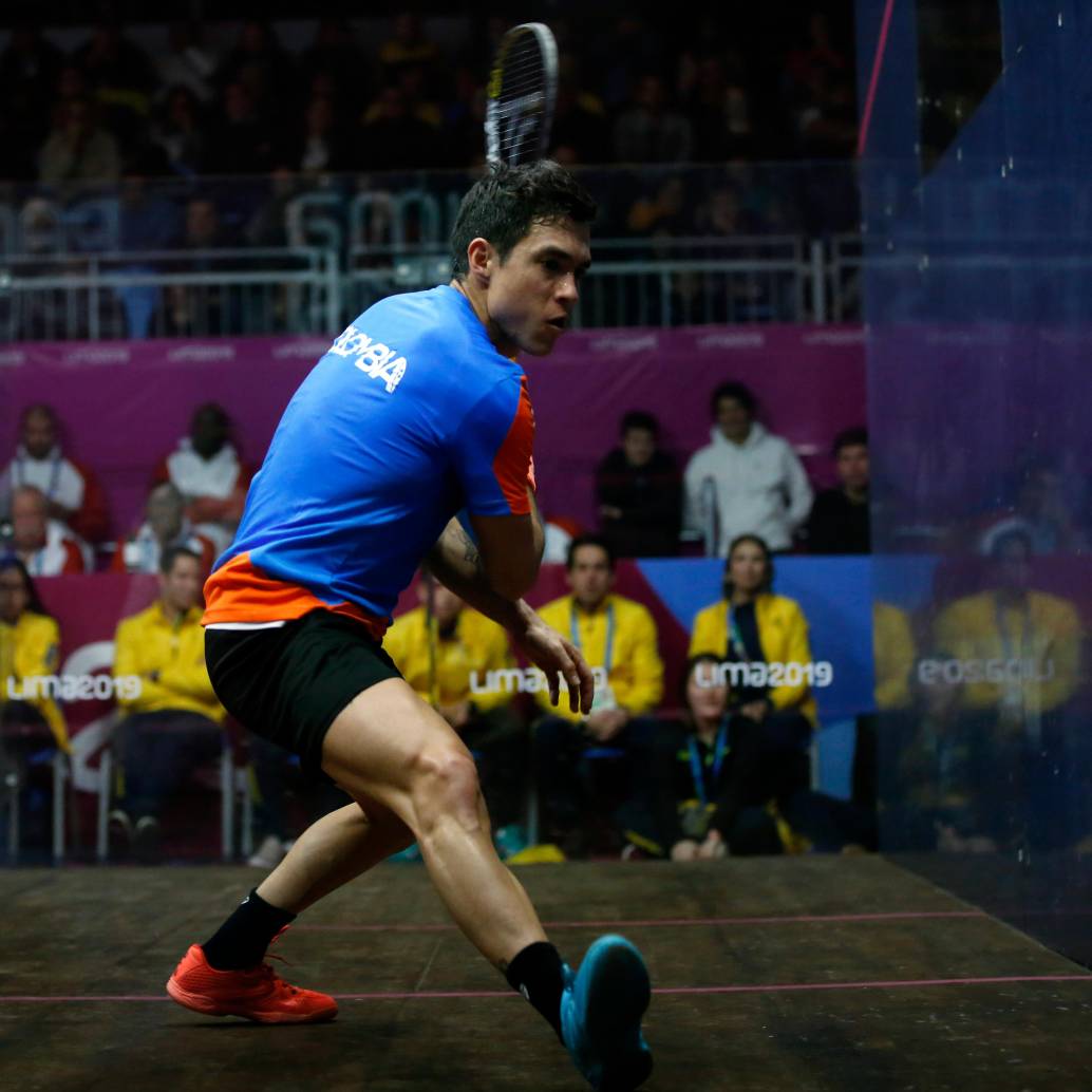 Miguel Ángel Rodríguez, actual número 26 del mundo en squash, lidera a Colombia en el Panamericano. Foto: Colprensa