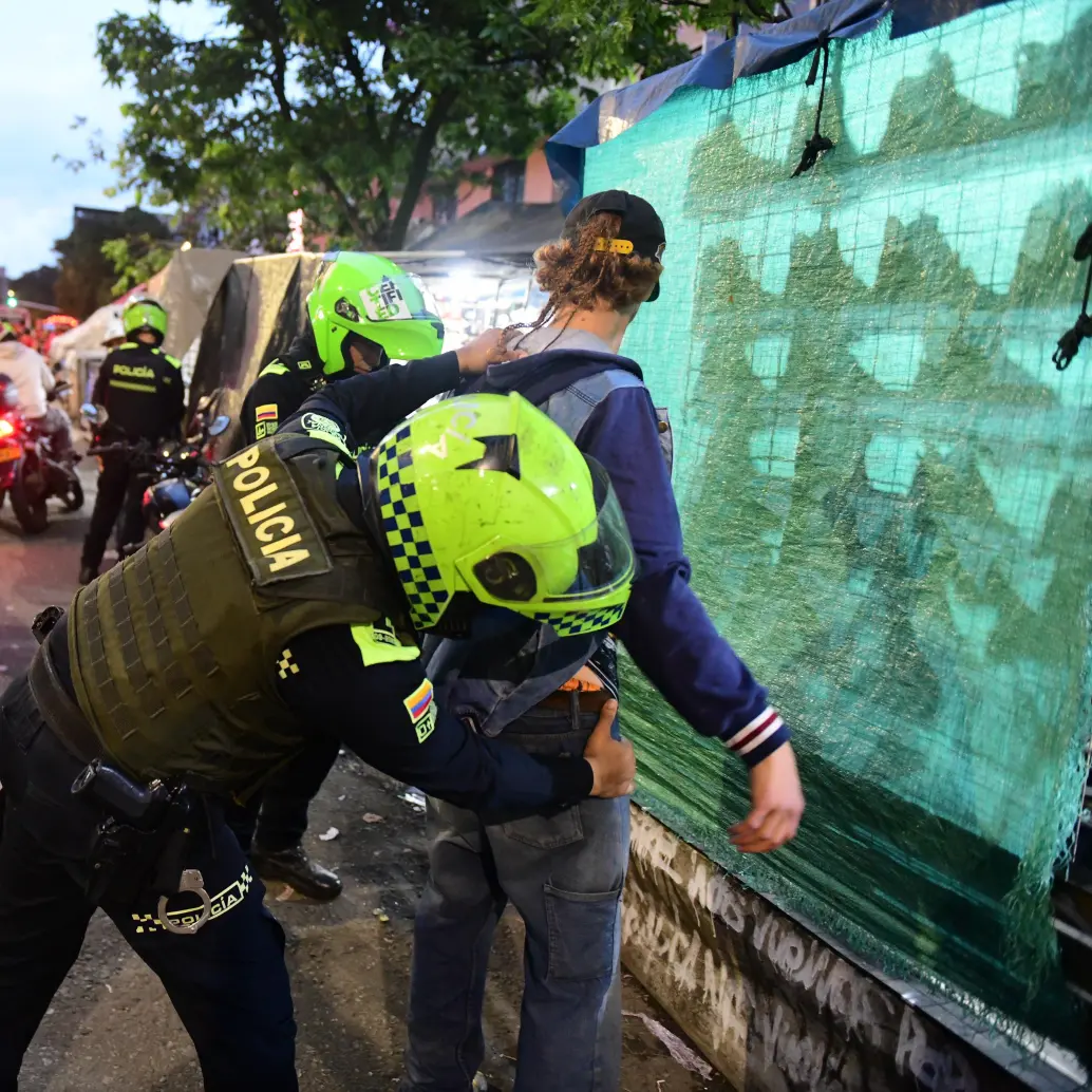 Operativo policial en el centro de Medellín. FOTO: CORTESÍA