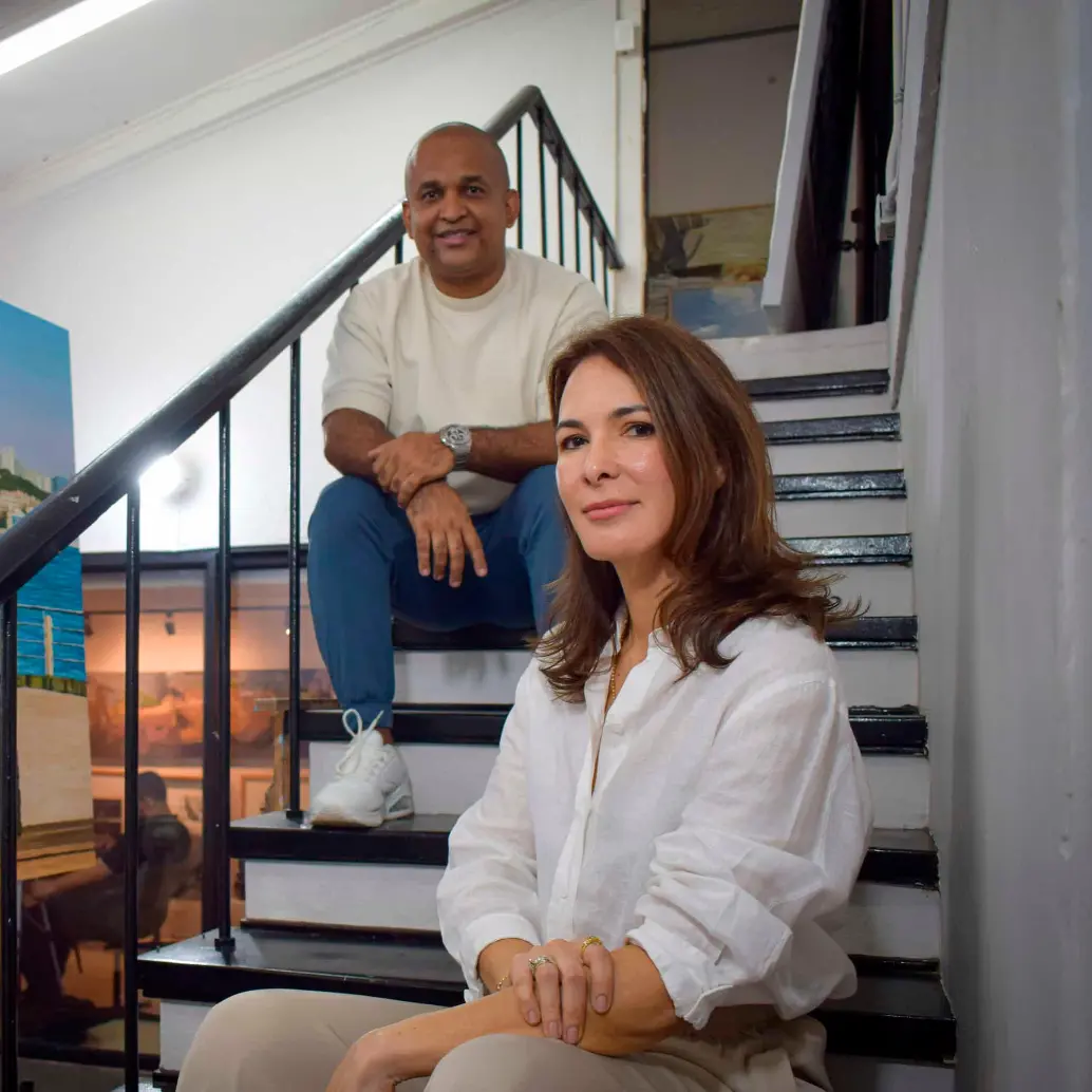 Javier Caraballo y Giselle Borrás son los artistas que están representando a Colombia en Suiza. FOTO Jennifer Blanco