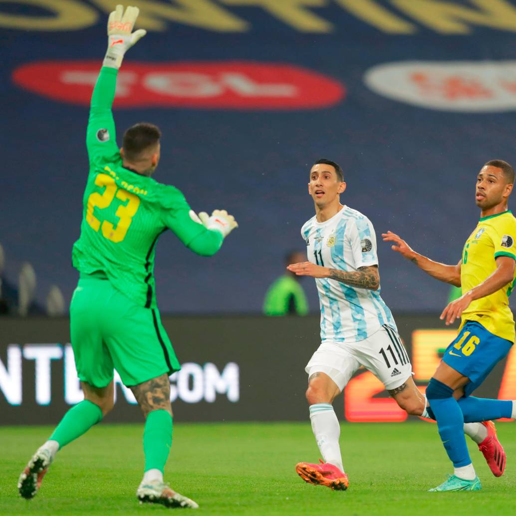 Imágenes de la final de la Copa América de 2021 en la que Argentina venció a Brasil en su casa con un tanto de Ángel Di María. FOTO GETTY