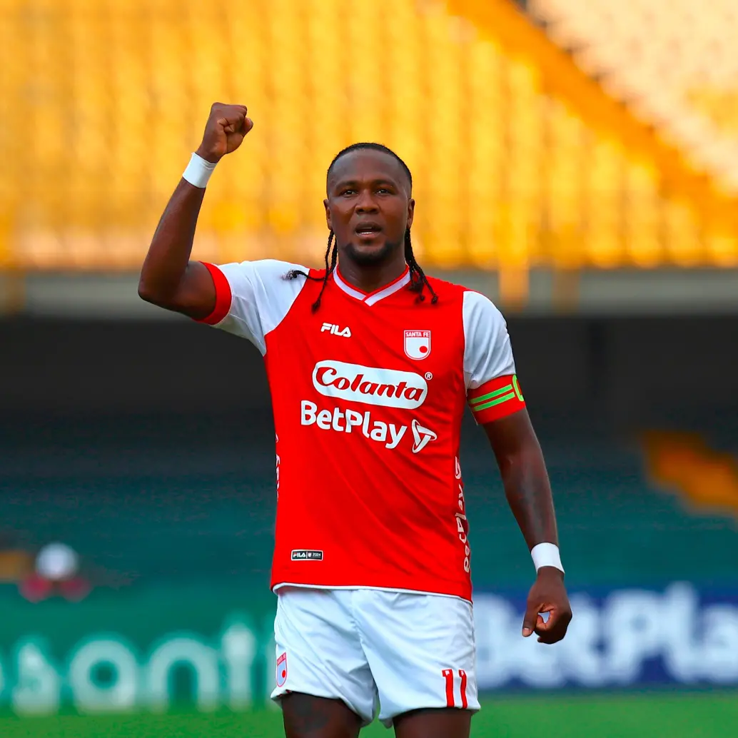 Hugo Rodallega, el hombre gol del Santa Fe con el que Medellín deberá tener cuidado el domingo. FOTO COLPRENSA