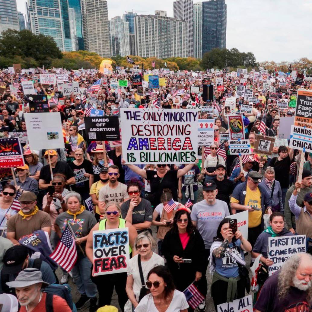 En junio, millones de personas también salieron a las calles para manifestarse en contra del gobierno de Donald Trump. Foto Getty. 
