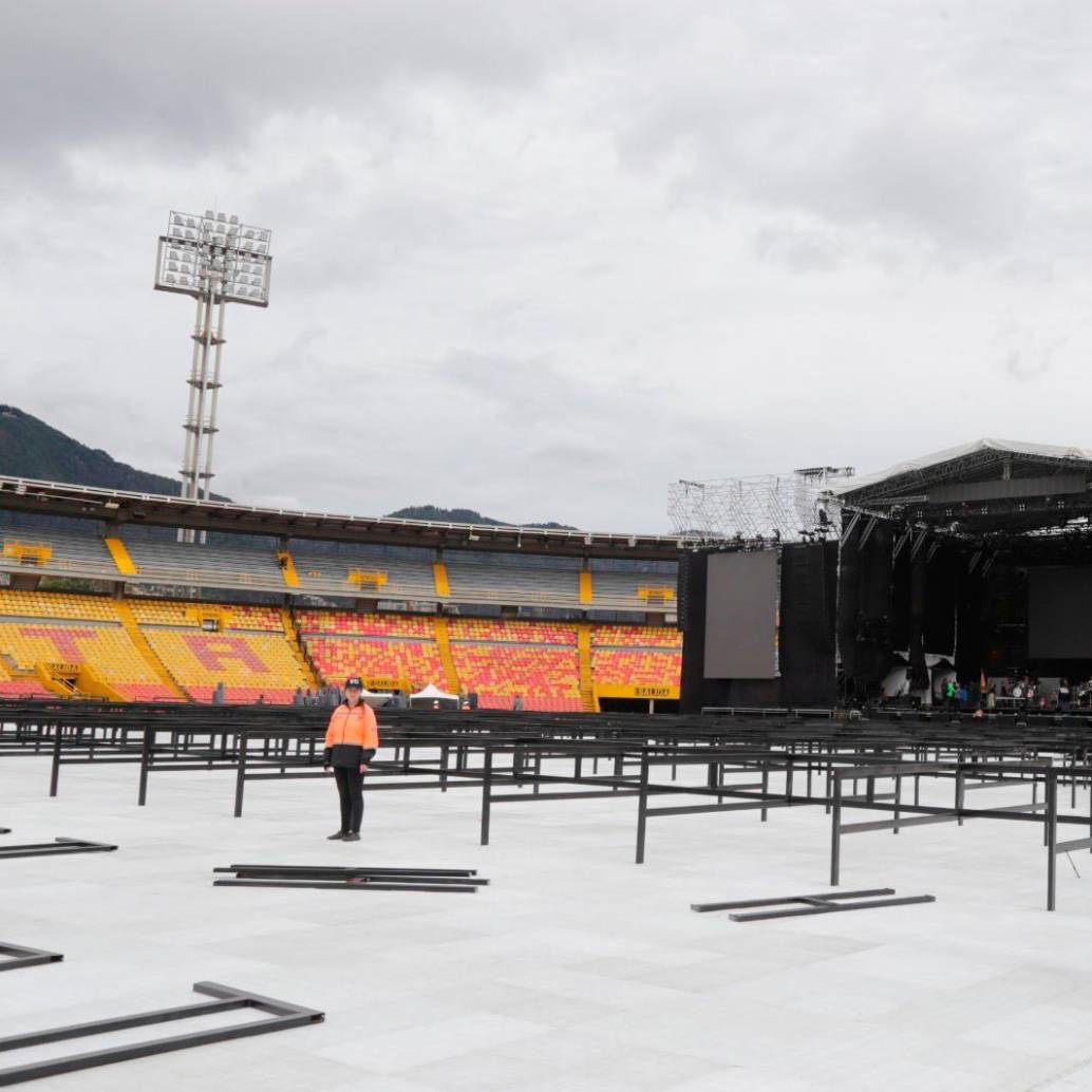 Sencia, la empresa encargada operar el estadio El Campín, informó que no habrá conciertos durante las próximas cuatro semanas en el estadio. Foto Colprensa. 