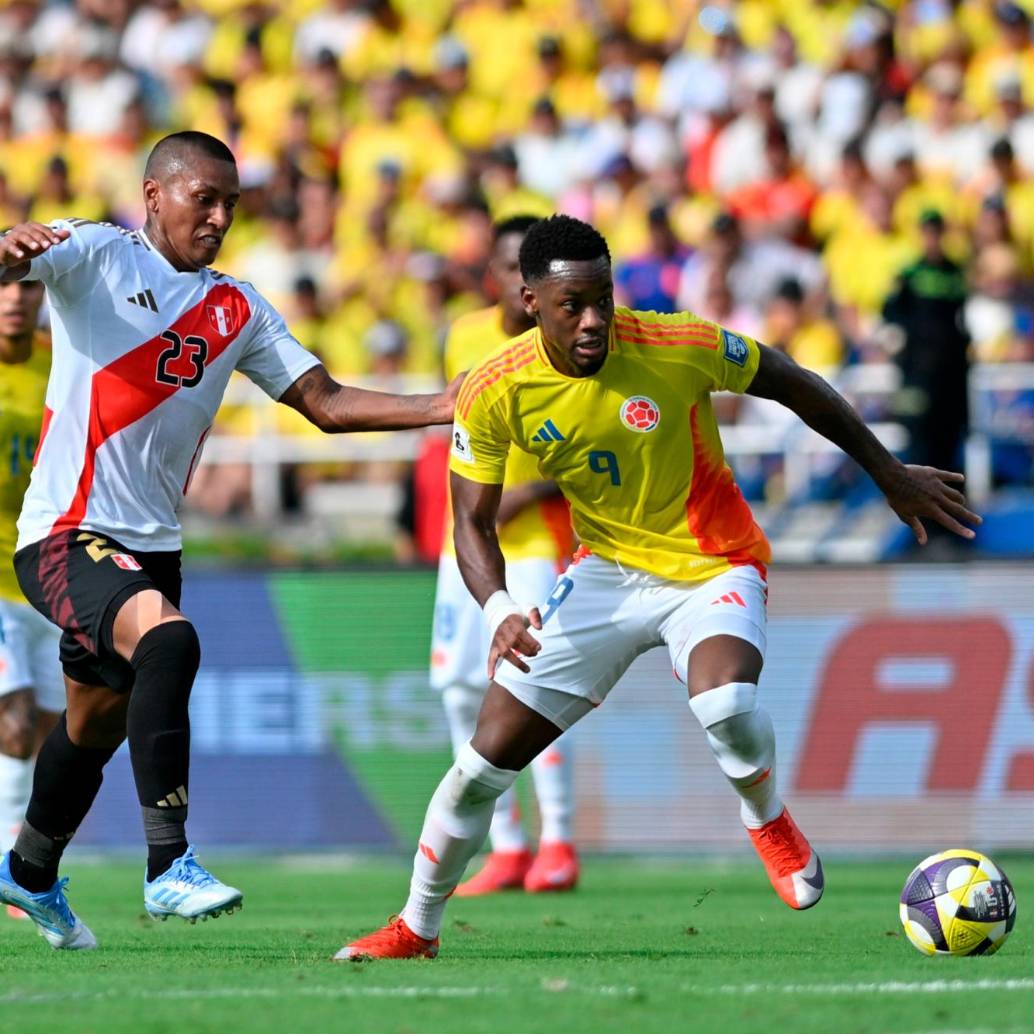 Jhon Jáder Durán solo disputó el primer tiempo del partido contra Perú. No mostró el mejor nivel en los minutos que tuvo. FOTO: GETTY