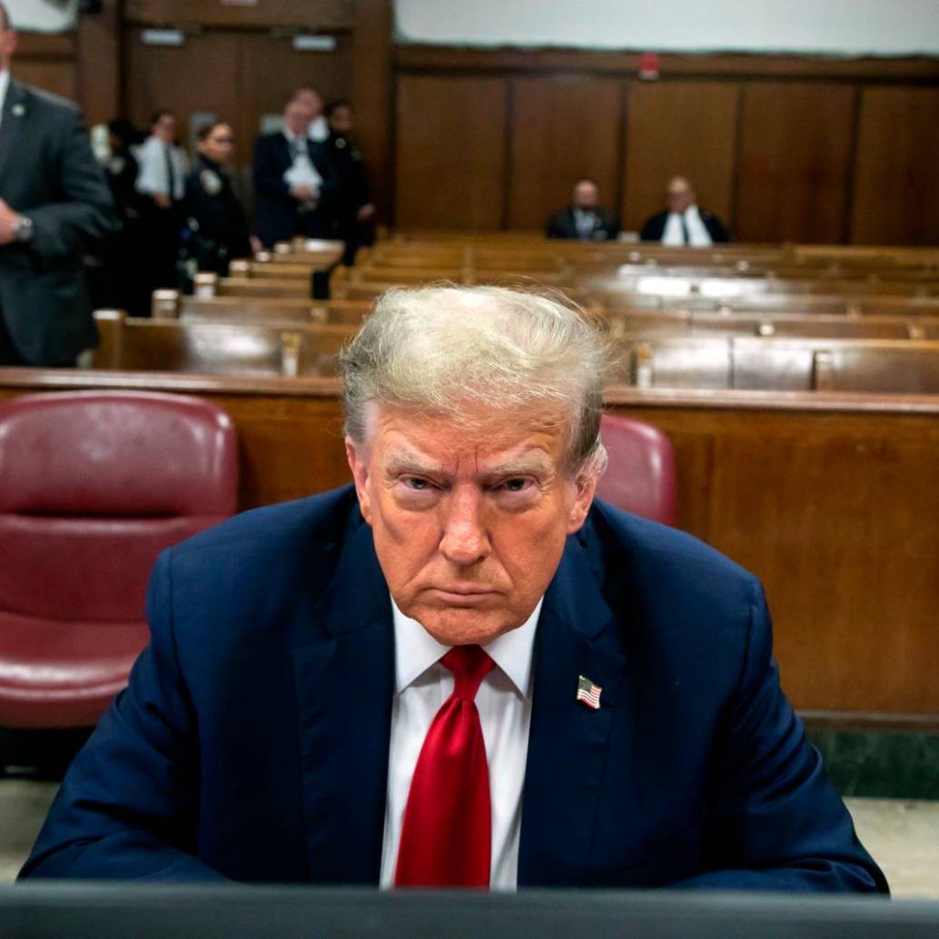 Donald Trump es el primer expresidente de Estados Unidos en sentarse en el banquillo de los acusados. FOTO GETTY 