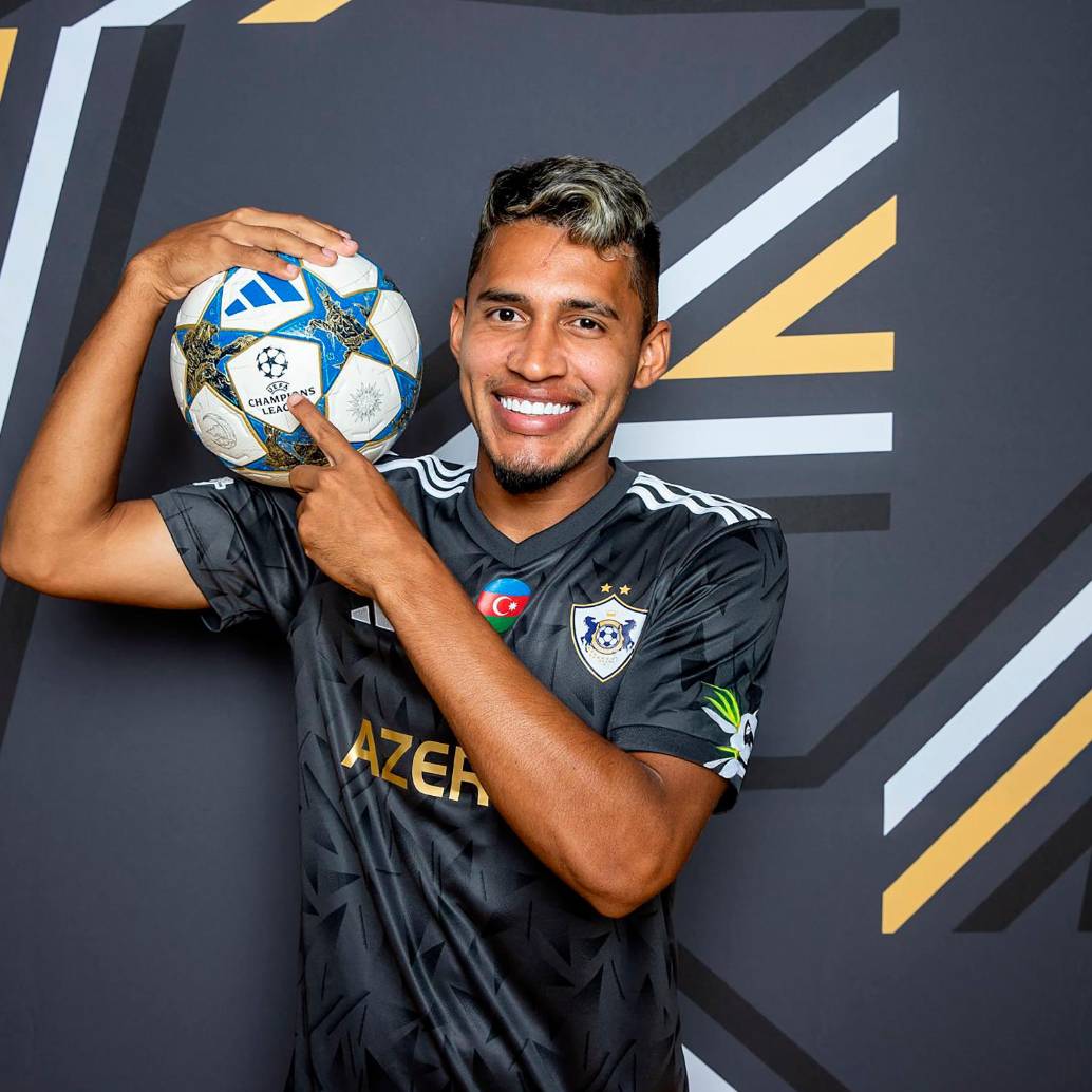 El delantero samario Camilo Durán, de 23 años (cumplirá 24 el 10 de febrero), suma cinco goles con e Qarabag, su equipo. De ellos, cuatro han sido en la Champions League, donde ocupan el puesto 18. Foto: Getty