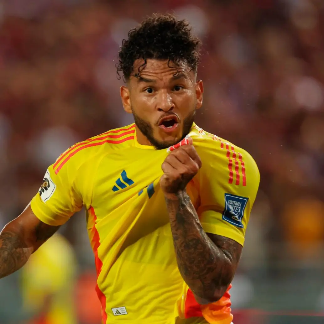 Luis Javier Suárez terminó siendo el segundo máximo goleador de Colombia en las eliminatorias al Mundial 2026 con cuatro celebraciones. Todas las anotó contra Venezuela. FOTO: GETTY