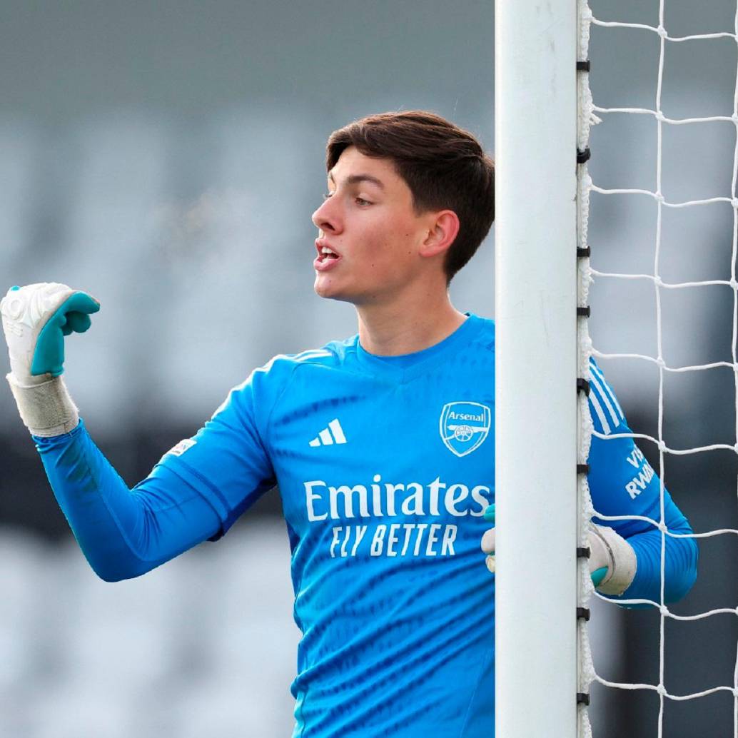 El arquero Alexei Rojas tiene contrato con el Arsenal de Inglaterra hasta junio del 2026. FOTO: GETTY