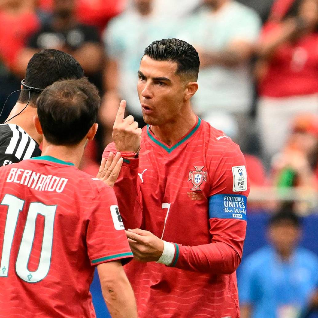 Cristiano se mostró enfadado en el partido de Portugal ante Congo. FOTO AFP
