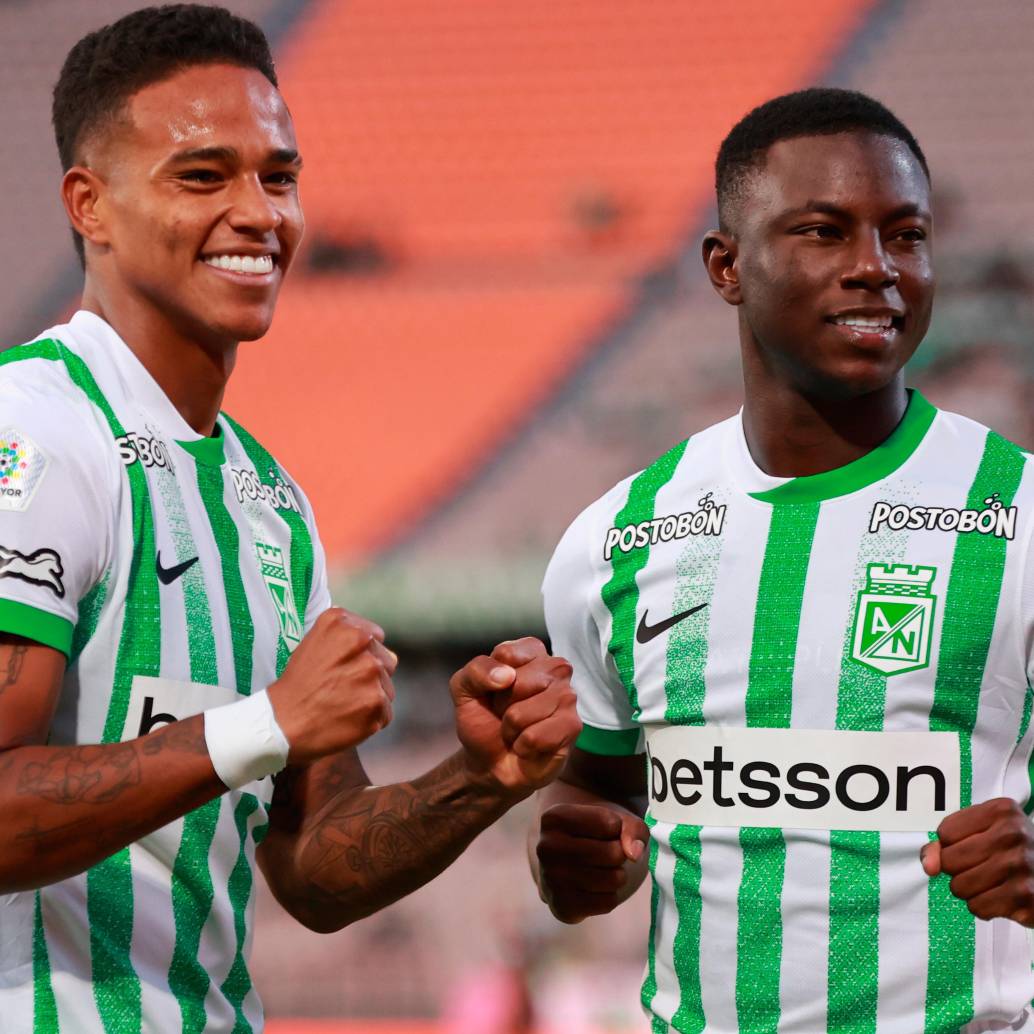 Juan Manuel Zapata y Marino Hinestroza, dos figuras de Atlético Nacional para enfrentar al Sao Paulo. FOTO MANUEL SALDARRIAGA