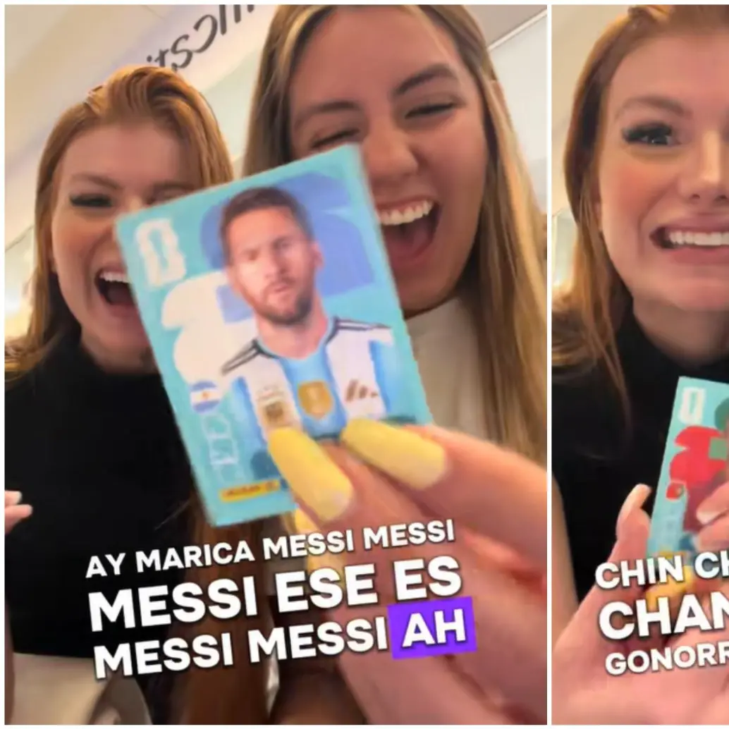 Sin tener siquiera el álbum físico en sus manos, la suerte decidió premiar a dos jóvenes, al parecer de Medellín, con toda la suerte. FOTO: Captura de video de redes sociales @fab_guerrero12