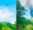 El helicóptero fue derribado en Amalfi, Nordeste antioqueño, el 21 de agosto pasado. FOTO Captura de video