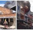 A la izquierda, la emergencia en El Rosario de Bello. A la derecha, el fuego en un apartamento de Castilla. FOTOS: Cortesía Denuncias Antioquia.