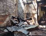 Así quedó la vivienda donde se presentó el incendio en el que falleció Iván Darío Eusse, de 68 años. FOTO: JESSICA M. CANO