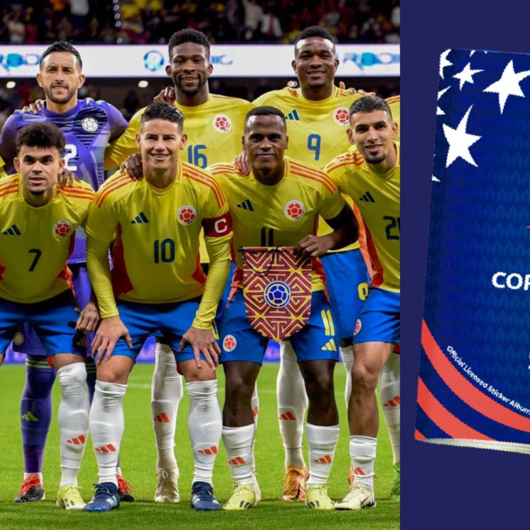 La Selección Colombia jugará una nueva edición de la Copa América y, por supuesto, está en el álbum Panini de este año. FOTO: CUENTA DE X @FCFSeleccionCol y @PaniniCol