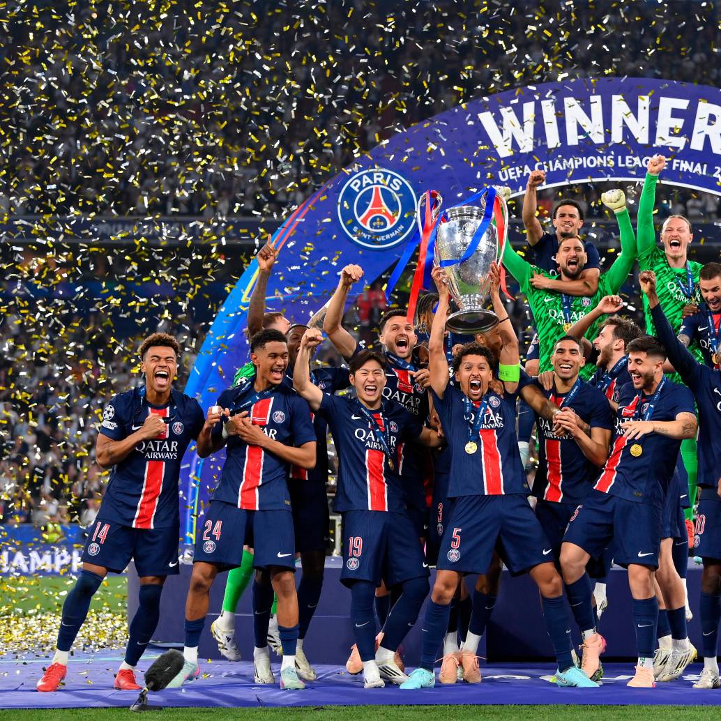 Con un equipo renovado, en el que se destacaron figuras como Desiré Doué, Ousmane Dembelé y Achraf Hakimi, PGS levantó la Orejona. Otro hecho inédito fue el estruendoso resultado de la final, 5-0. FOTO GETTY 