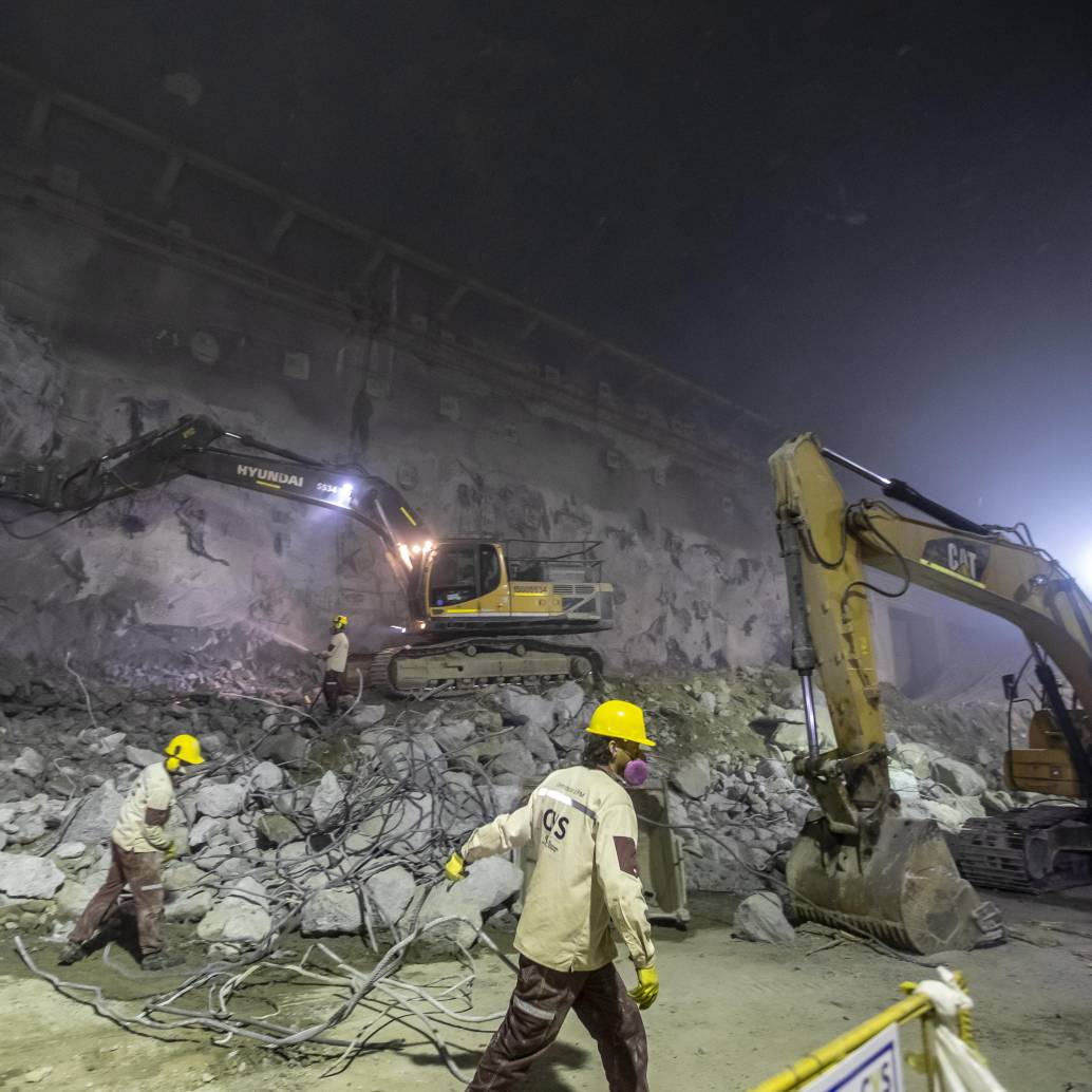 Aspecto de las obras subterráneas en el proyecto de Hidroituango en abril de 2024. FOTO: Juan Antonio Sánchez. Archivo El Colombiano