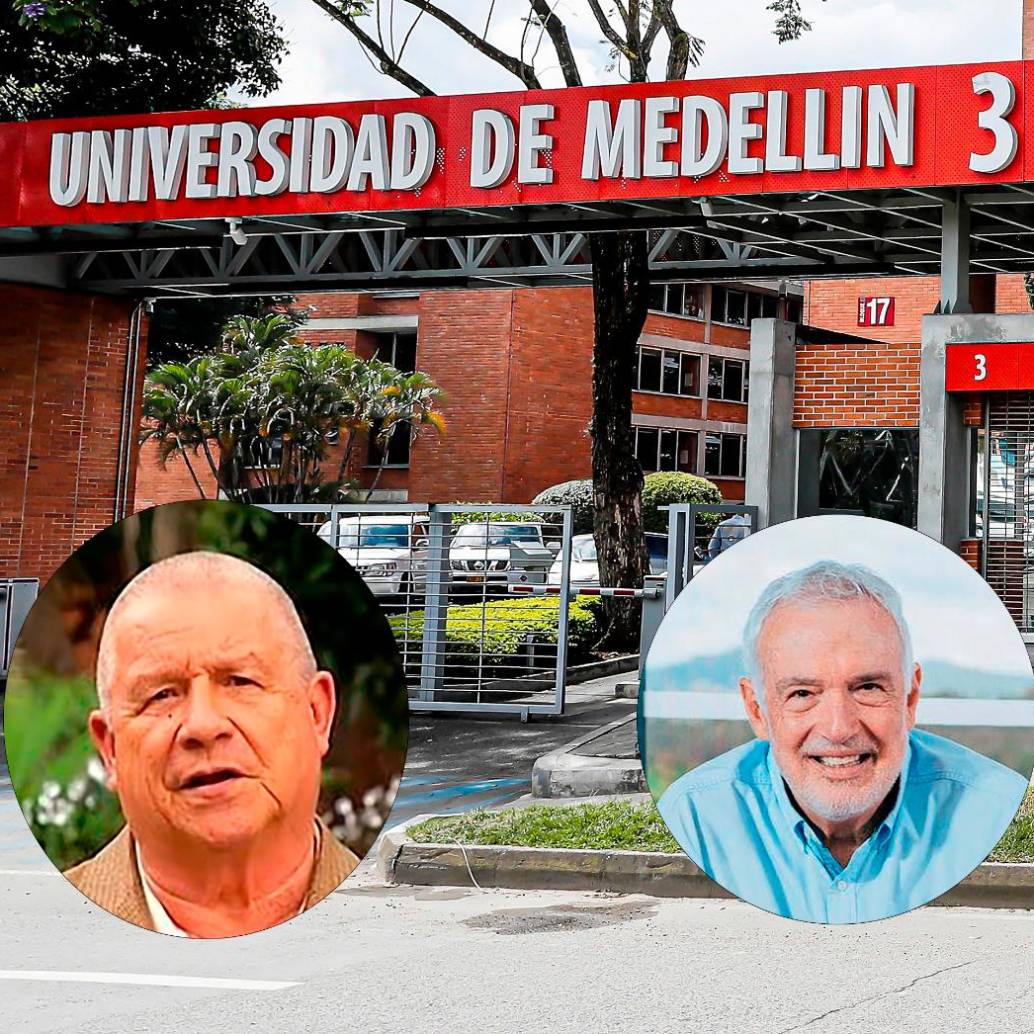 En la reunión de la Consiliatura cuya votación quedó anulada dio lugar a la entrada del actual rector, Néstor Hincapié (izq.) y a la salida de Federico Restrepo. FOTO: EL COLOMBIANO