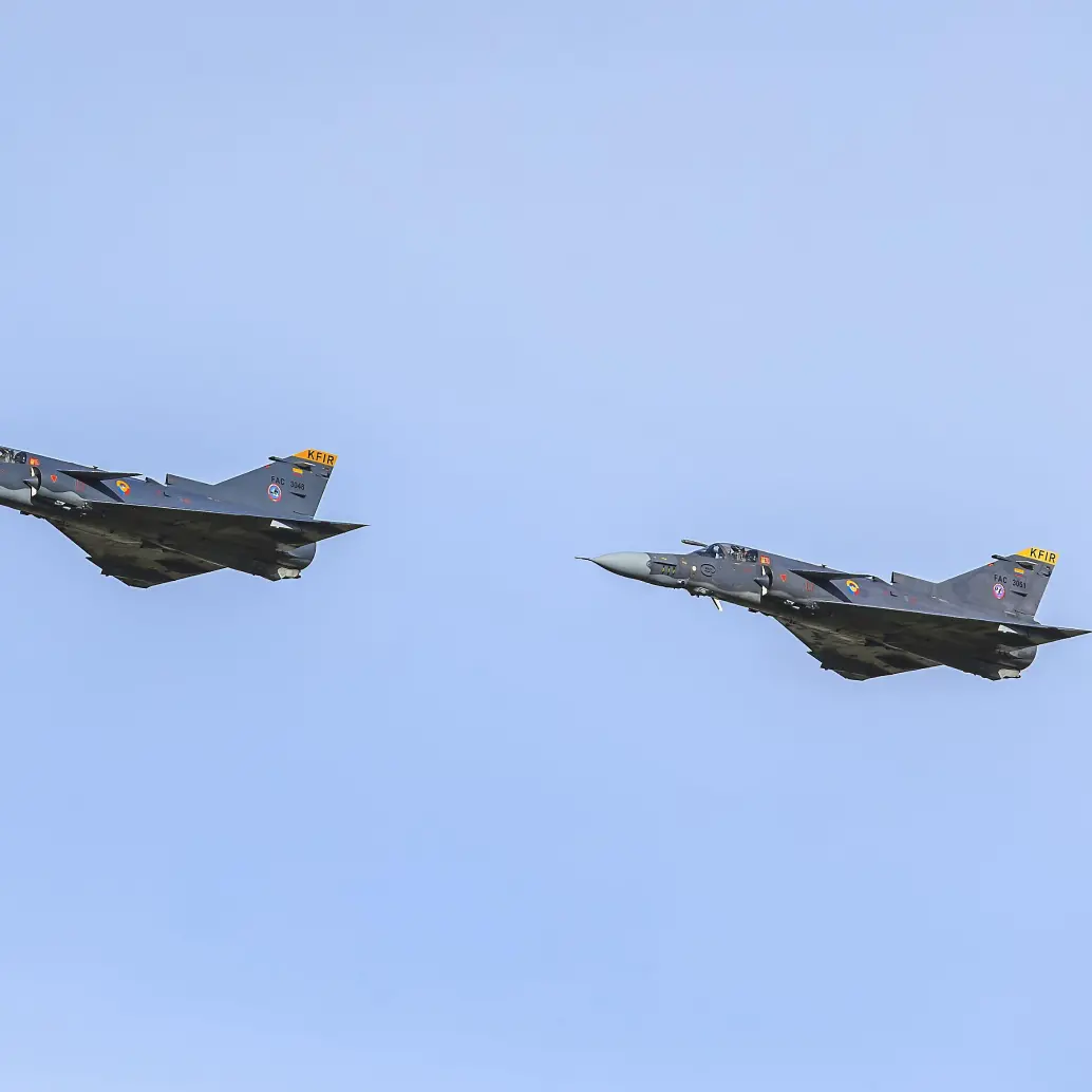 Imagen de referencia de los aviones KFIR de la Fuerza Aeroespacial Colombiana. Foto: Andrés Camilo Suárez Echeverry