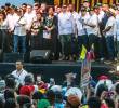 En junio pasado, el presidente Gustavo Petro y la mayor parte de su gabinete encabezaron un evento público en La Alpujarra de Medellín, en el que compartieron tarima con los líderes de bandas. FOTO<b><span class=mln_uppercase_mln> El Colombiano</span></b>
