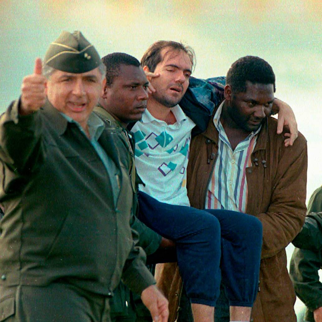 Momento de la liberación de Juan Carlos Gaviria Trujillo, quien estuvo secuestrado durante 72 días en el Eje Cafetero. FOTO: Archivo particular