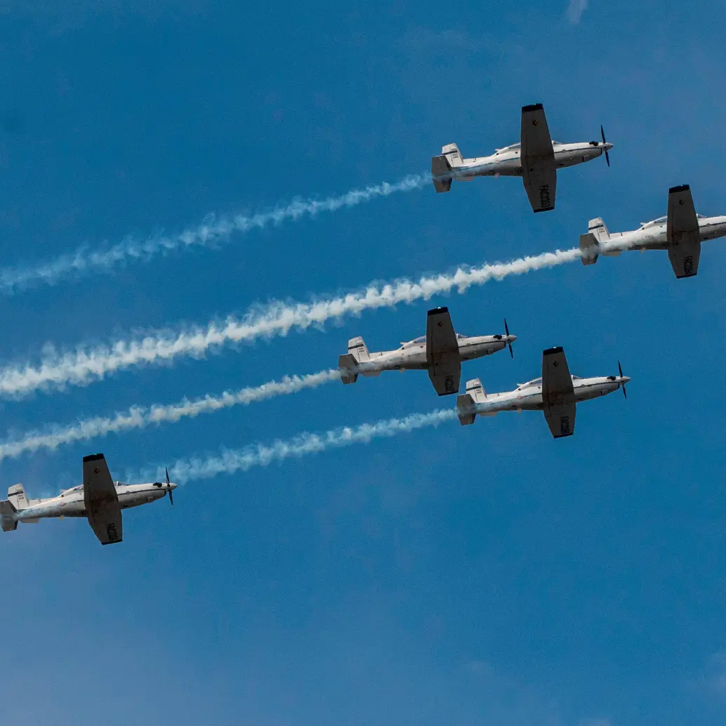 Las exhibiciones aéreas son el principal atractivo de la Feria Aeronáutica que se hará este fin de semana en el aeropuerto José María Córdova, de Rionegro. FOTO: JULIO CÉSAR HERRERA