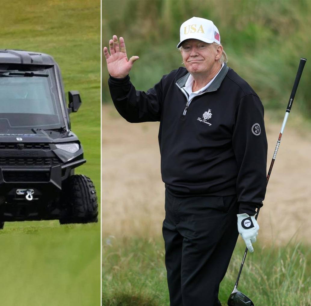 <span class="mln_uppercase_mln">El</span><b><span class="mln_uppercase_mln"> Servicio Secreto añadió a su arsenal el Golf Force One, un carrito blindado negro que sigue al presidente de Estados Unidos, Donald Trump, mientras juega su deporte favorito. FOTO: Redes sociales y GETTY </span></b>