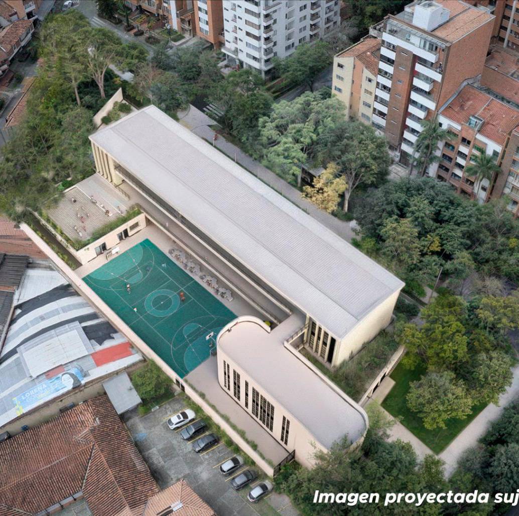 Este es el diseño del megacolegio de La América. Las obras beneficiarán a 280 estudiantes en la jornada de bachillerato. FOTO: ALCALDÍA