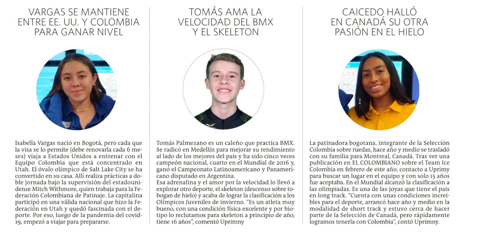 Conozca a los cinco colombianos del Tropical Ice Team que estarán en los Olímpicos juveniles de invierno