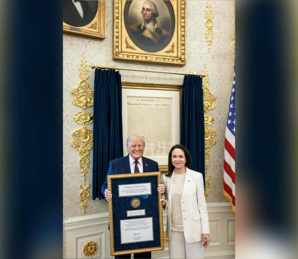 El encuentro entre Donald Trump y la líder opositora venezolana María Corina Machado se realizó en Washington y generó expectativa a nivel internacional. FOTO: redes sociales.