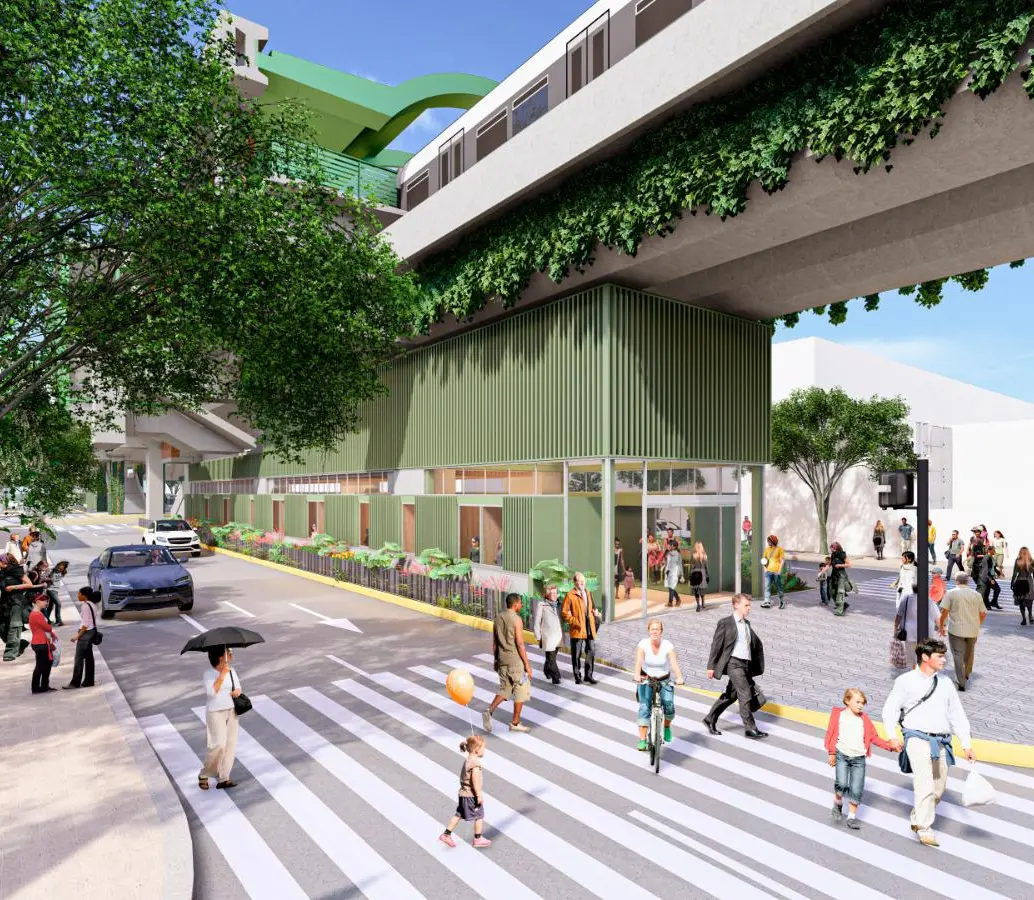 Imagen modelada de la estación Exposiciones una vez termine la intervención que adelantará el Metro de Medellín. FOTO cortesía