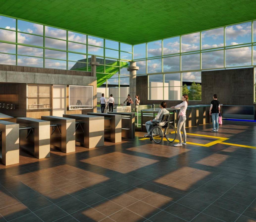 Así quedarán los accesos a algunas de las estaciones de la Línea A. RENDER: CORTESÍA METRO DE MEDELLÍN