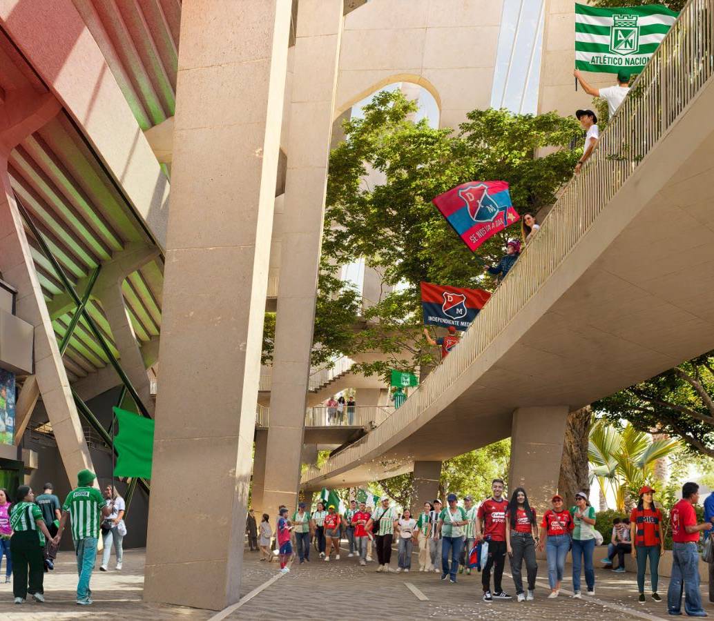Render de cómo quedaría el estadio Aranasio Girardot en sus al rededores. IMAGEN: ALCALDÍA DE MEDELLÍN.