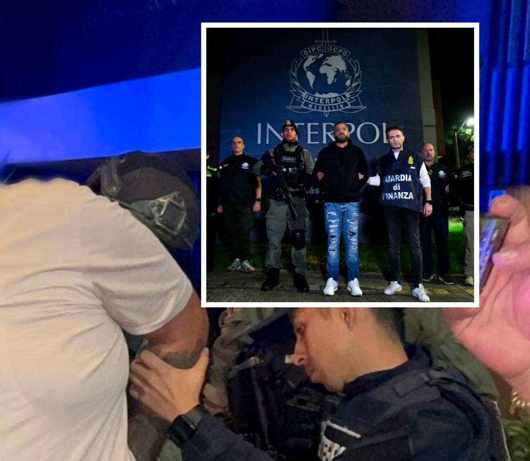 Estos son Roberto Nastasi, capo italiano, y el panameño Jean Carlo Valderrama, alias Balín. Ambos capturados en el Valle de Aburrá. <b><span class="mln_uppercase_mln"> </span></b>FOTO<b><span class="mln_uppercase_mln">: CORTESÍA ALCALDÍA DE MEDELLÍN</span></b>