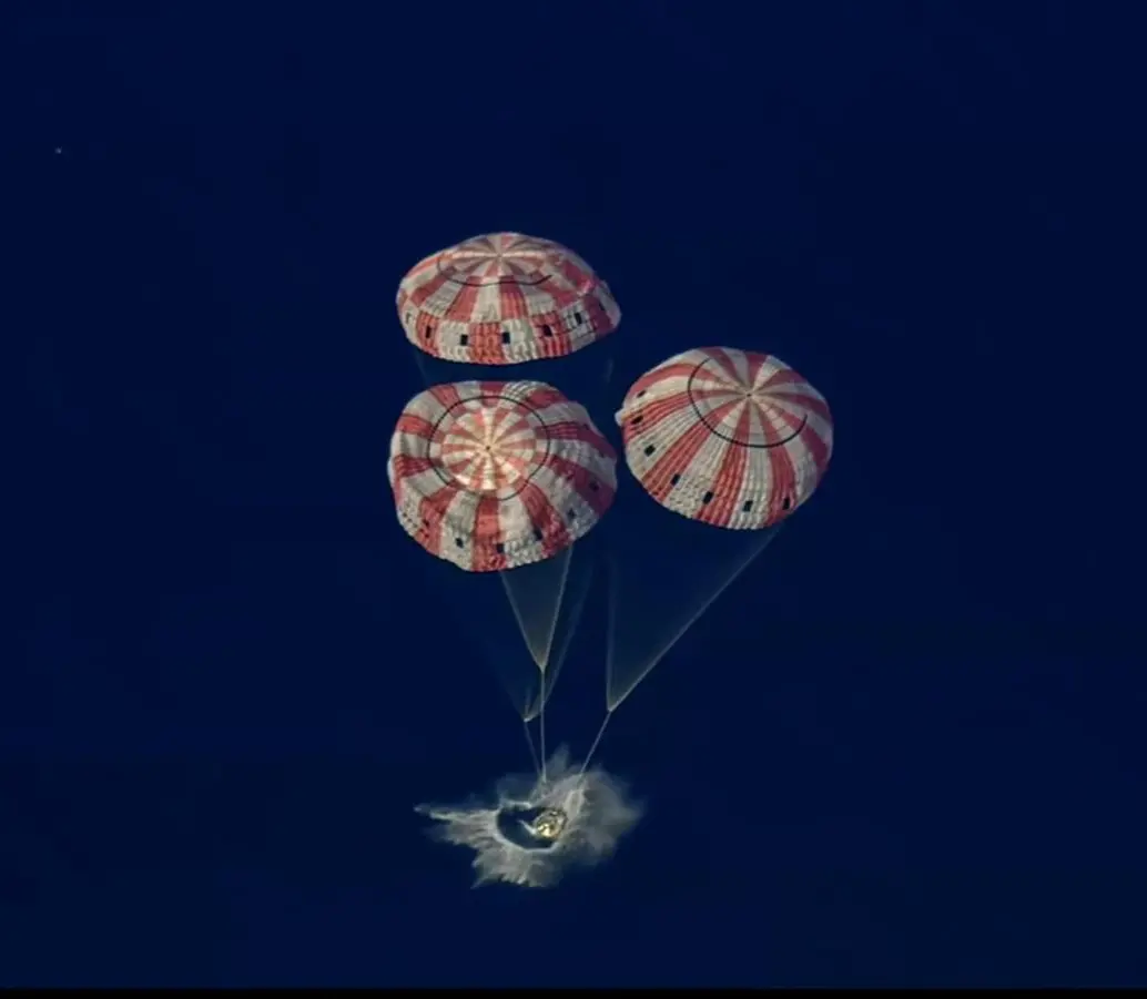 ¿Cómo fue el amerizaje de la nave Orión en el océano Pacífico? FOTO: captura de video 