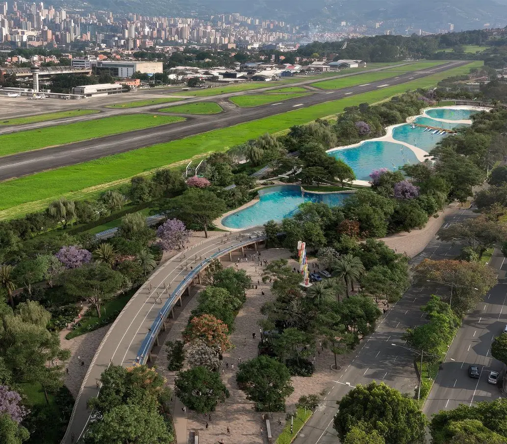 Vista aérea proyectada del “Gran Parque Medellín”. RENDER: CORTESÍA ALCALDÍA DE MEDELLÍN